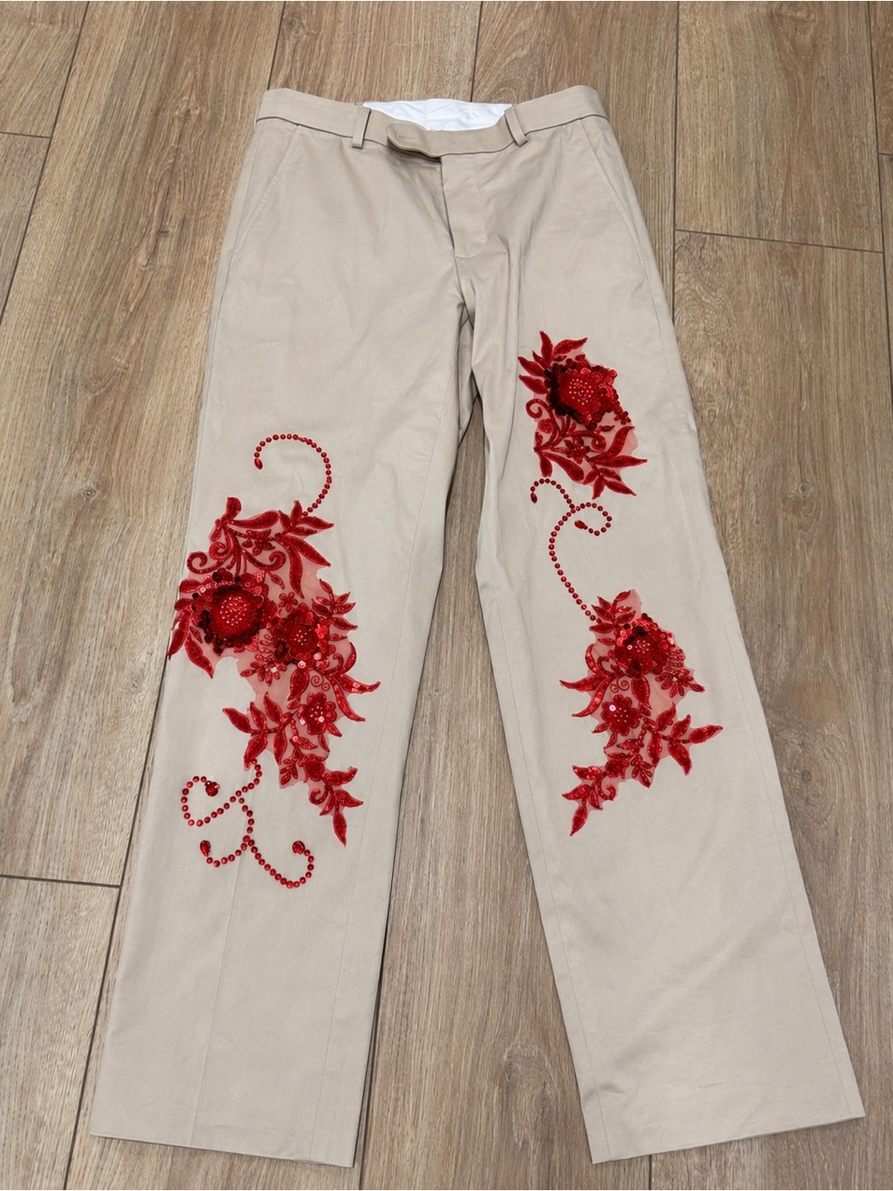 Custom Joseph Abboud Red Rhinestone Suit Set (Blazer + Pants) – One of a Kind - Picture 2 of 6
